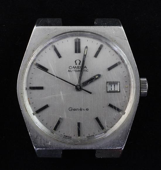 A gentlemans stainless steel Omega automatic wrist watch and bracelet,